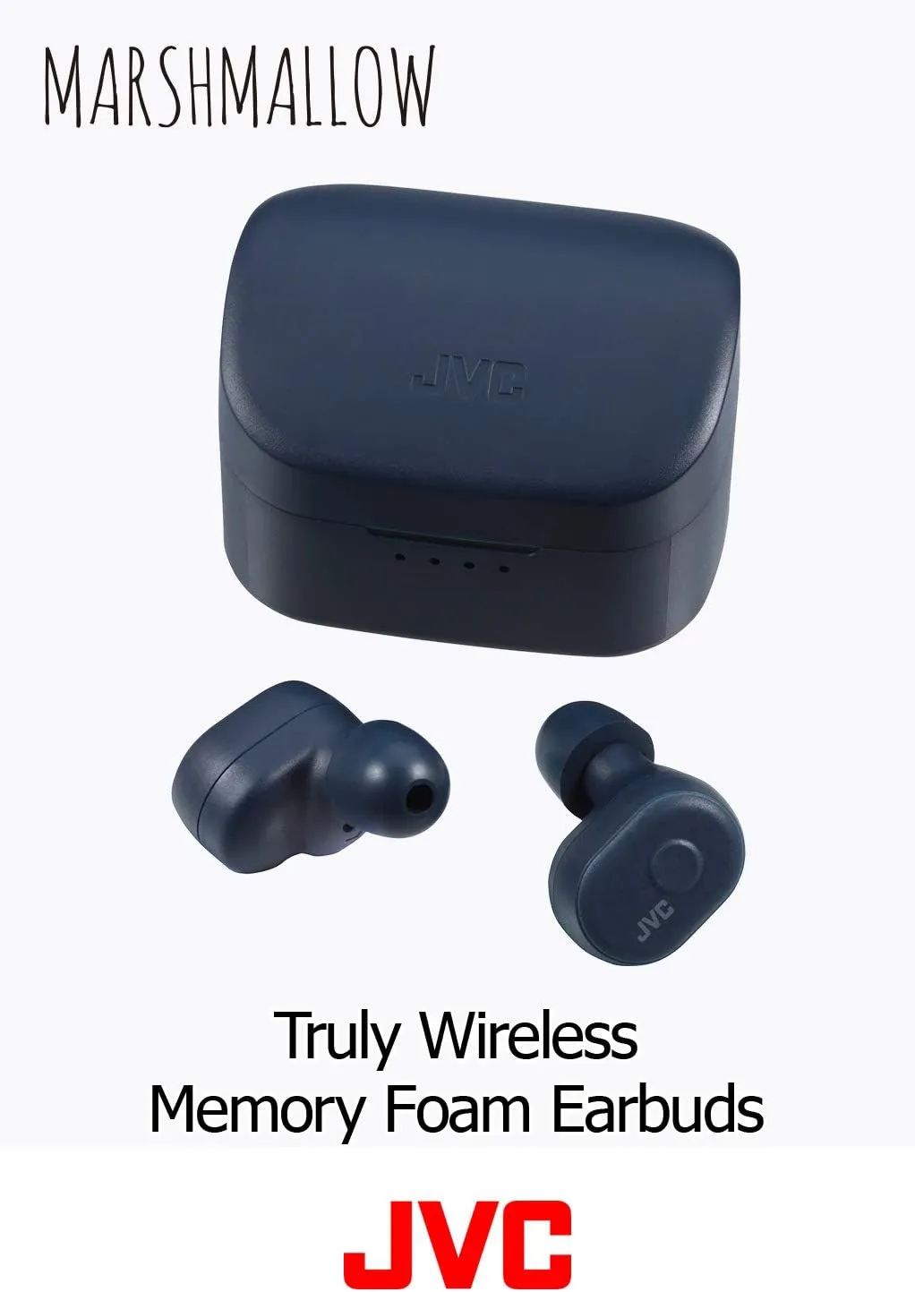JVC Truly Wireless Earbuds Headphones, Bluetooth 5.0, Water Resistance(Ipx5), Long Battery Life (4 10 Hours), Secure and Comfort Fit with Memory Foam Earpieces - HAA10TH (Misty Gray)