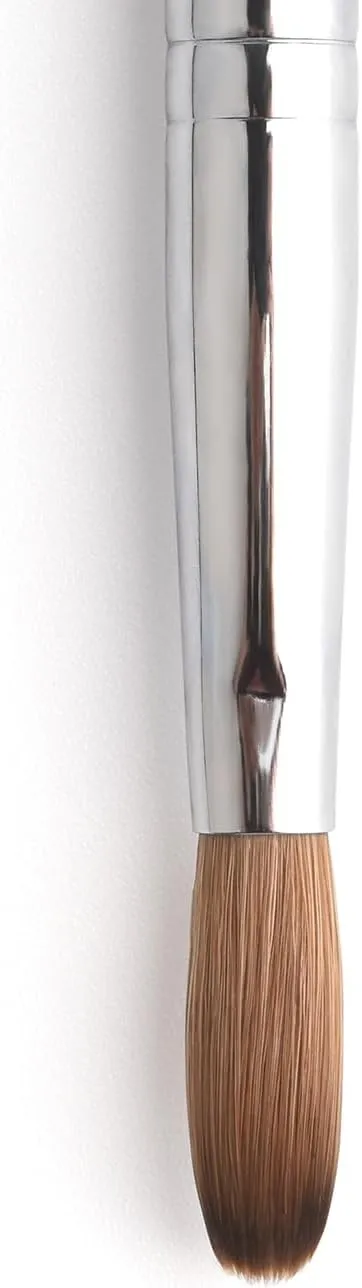 KADS 12# Pure Kolinsky Hair Bristles Acrylic Nail Brush Oval Crimped Shaped RedWood Handle Professional Salon Quality (12#)