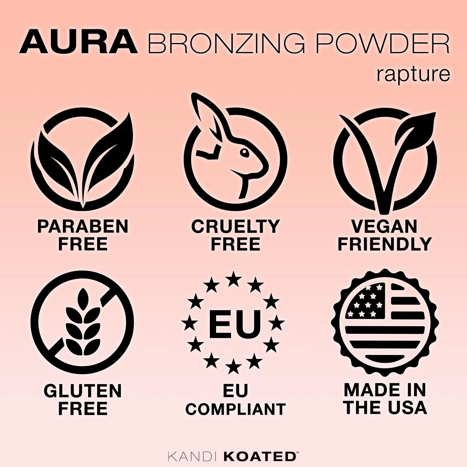 Kandi Koated Aura Rapture - Bronzing Powder in Rose Gold Case, Compact Bronzer by Kandi Burruss | Paraben-Free, Cruelty-Free | Vegan Formula | Beauty & Makeup