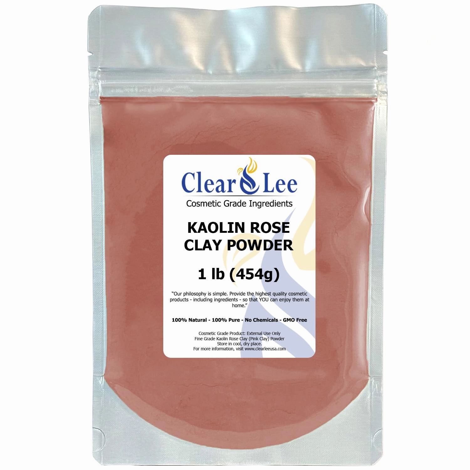 Kaolin Rose Pink Clay Cosmetic Grade Powder - 100% Pure Natural Powder - Great For Skin Detox, Rejuvenation, and More - Heal Damaged Skin - DIY Clay Face Mask (1 lb)