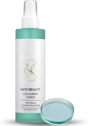 Katz Beauty Cucumber Toner with Natural Cucumber Fruit Extract, 140 ml (5 oz) - Hydrating, Soothing Facial Mist for All Skin Types