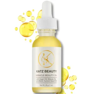 Katz Beauty Miracle Beauty Oil - Hydrating Face Oil with Jojoba, Argan & Marula Oil for Anti-Aging Glow, Non-Comedogenic