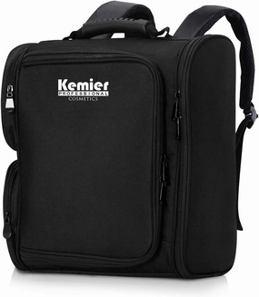 Kemier Travel Makeup Train Case - Professional Makeup Artist Backpack Portable Cosmetic Organizer Case for Makeup Brush Storage Makeup Artist Kit