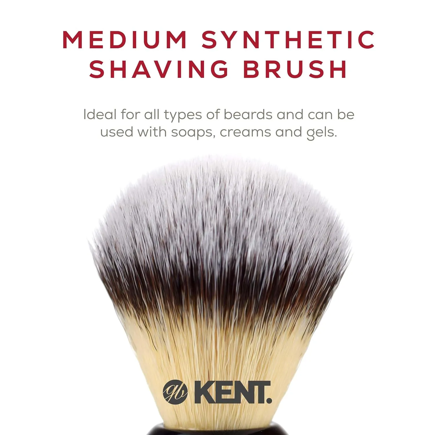 Kent BLK4S Shaving Brush with Ultra-Soft Silvertext Synthetic Bristles and Black Resin Handle to use with Shave Cream or Soap for a Perfect Lather. Luxury Shaving Since 1777, Made in England