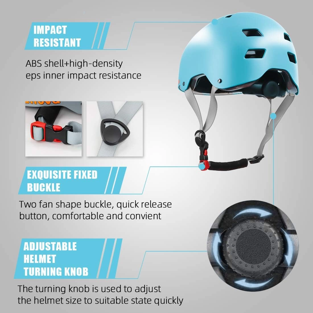 Kids Bike Helmet with Knee Elbow Wrist Pads for Ages 2-5-8-14 Boys Girls, Multi-Sport Skating Balance Bike Skateboard Scooter Rollerblading, Adjustable Helmet Set with Portable Bag