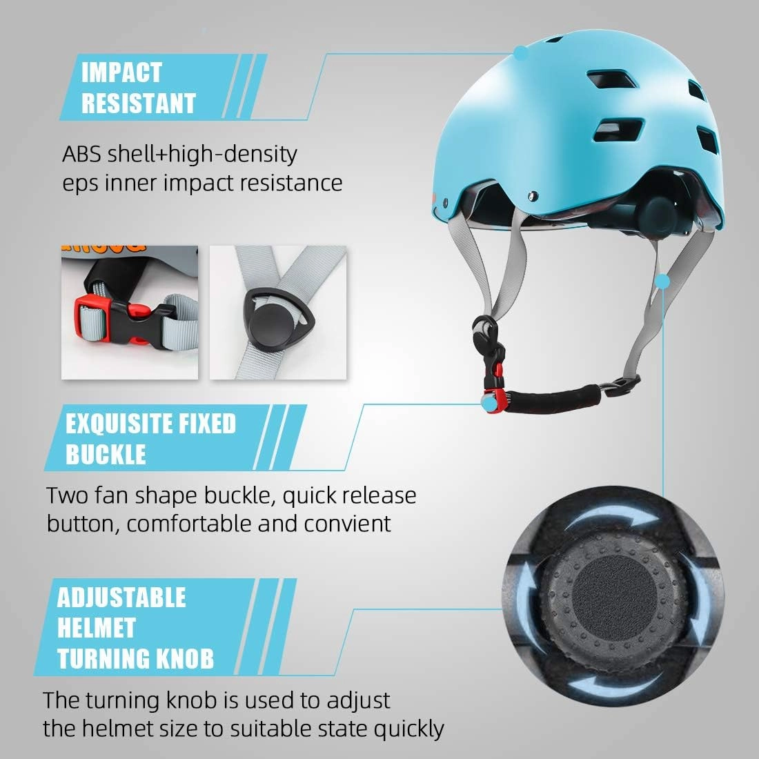 Kids Bike Helmet with Knee Elbow Wrist Pads for Ages 2-5-8-14 Boys Girls, Multi-Sport Skating Balance Bike Skateboard Scooter Rollerblading, Adjustable Helmet Set with Portable Bag