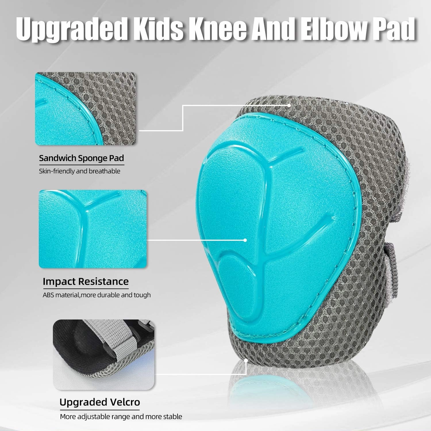 Kids Bike Helmet with Knee Elbow Wrist Pads for Ages 2-5-8-14 Boys Girls, Multi-Sport Skating Balance Bike Skateboard Scooter Rollerblading, Adjustable Helmet Set with Portable Bag