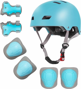 Kids Bike Helmet with Knee Elbow Wrist Pads for Ages 2-5-8-14 Boys Girls, Multi-Sport Skating Balance Bike Skateboard Scooter Rollerblading, Adjustable Helmet Set with Portable Bag