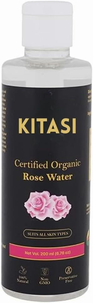 KITASI Organic Rose Water, 200ml, Natural Skin Toner for All Skin Types, Preservative Free