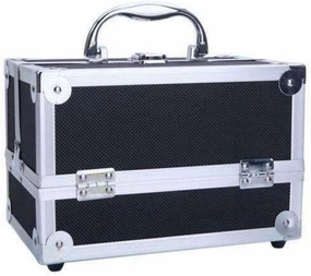 KMYG Large Aluminum Makeup Train Case Box Jewelry Cosmetic Organizer w/Mirror Cosmetic-display-cases Makeup organizer Bathroom organizer Makeup bag Storage cabinet Bathroom storage Makeup vanit