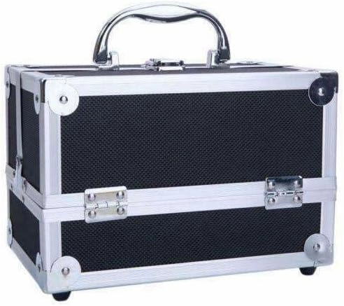 KMYG Large Aluminum Makeup Train Case Box Jewelry Cosmetic Organizer w/Mirror Cosmetic-display-cases Makeup organizer Bathroom organizer Makeup bag Storage cabinet Bathroom storage Makeup vanit