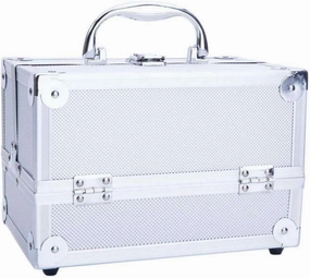KMYG Portable 9" Aluminum Makeup Train Case Jewelry Box Cosmetic Mirror Organizer Cosmetic-display-cases Makeup organizer Bathroom organizer Makeup bag Storage cabinet Bathroom storage Makeup va