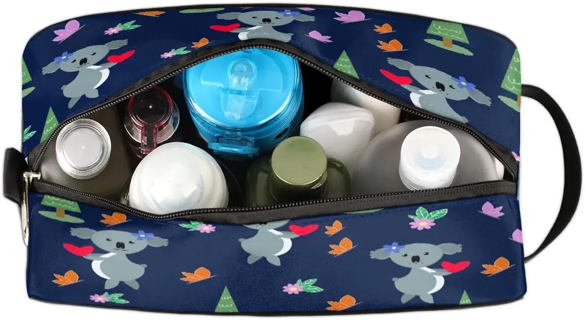 Koala Heart Butterfly Travel Toiletry Bag for Women Men Small Cosmetic Makeup Organizer Water Resistant Shaving Bag Portable Make Up Bag Storage Bags with Handle
