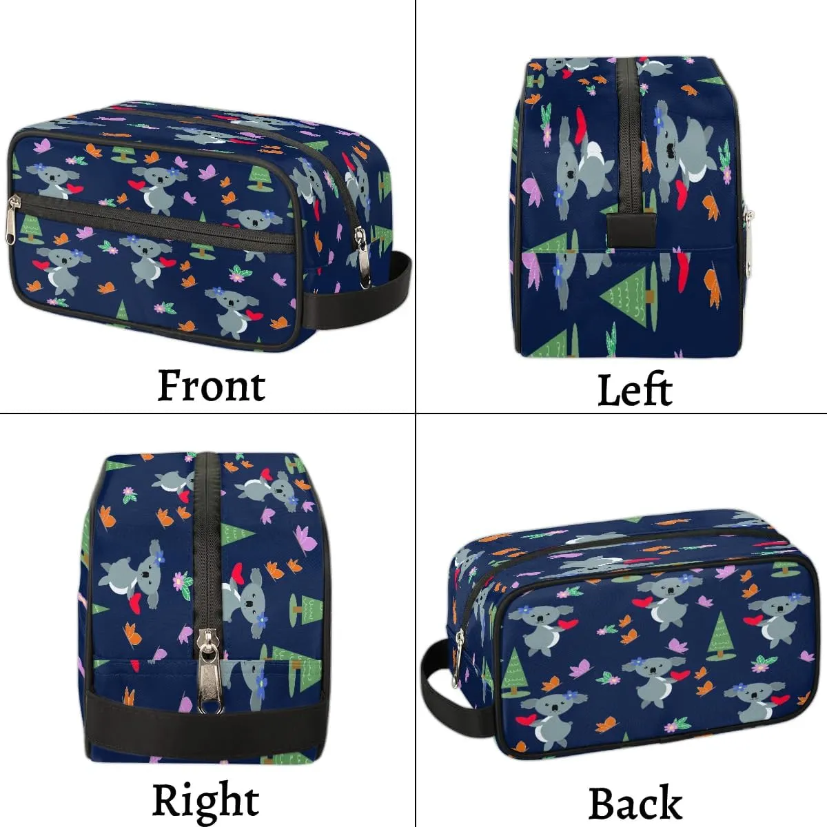 Koala Heart Butterfly Travel Toiletry Bag for Women Men Small Cosmetic Makeup Organizer Water Resistant Shaving Bag Portable Make Up Bag Storage Bags with Handle