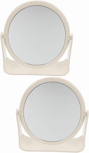 KOHARA 2pcs Rotating Vanity Mirror Makeup Mirror Desktop Mirror Portable Mirror Circle Mirrors Beauty Vanity Mirror Round Mirror Rotatable Mirror Double Side Mirror Cosmetic Beauty Mirror
