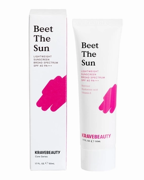 KraveBeauty Beet The Sun SPF 40 PA    Broad Spectrum Sunscreen, Daily Non-Greasy Chemical SPF, No White Cast or Pilling, For All Skin Types, Vegan & Cruelty Free, 1.7 fl oz