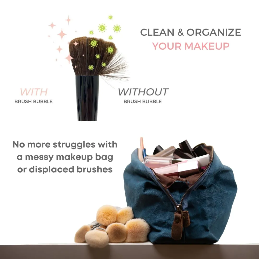 large silicone makeup brush holder travel case- A storage & makeup bag organizer for brush sets & makeup tools to protect make up accessories & bag, Periwinkle (9 * 3.15 * 1.2")