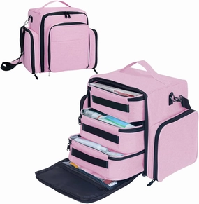 Large Makeup Bag Cosmetic Case Organizer with 3 Inner Removable Pouches Multifunctional Travel Train Storage,Pink