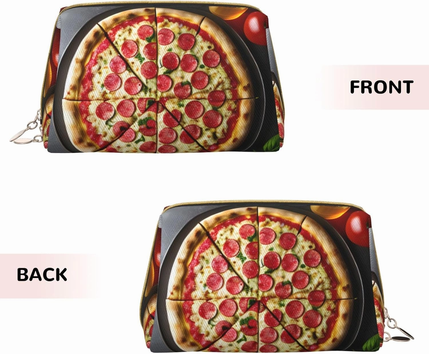 Large Pizza Toiletry Pouch, Travel-Friendly Makeup Organizer For Makeup Brushes, Lipsticks