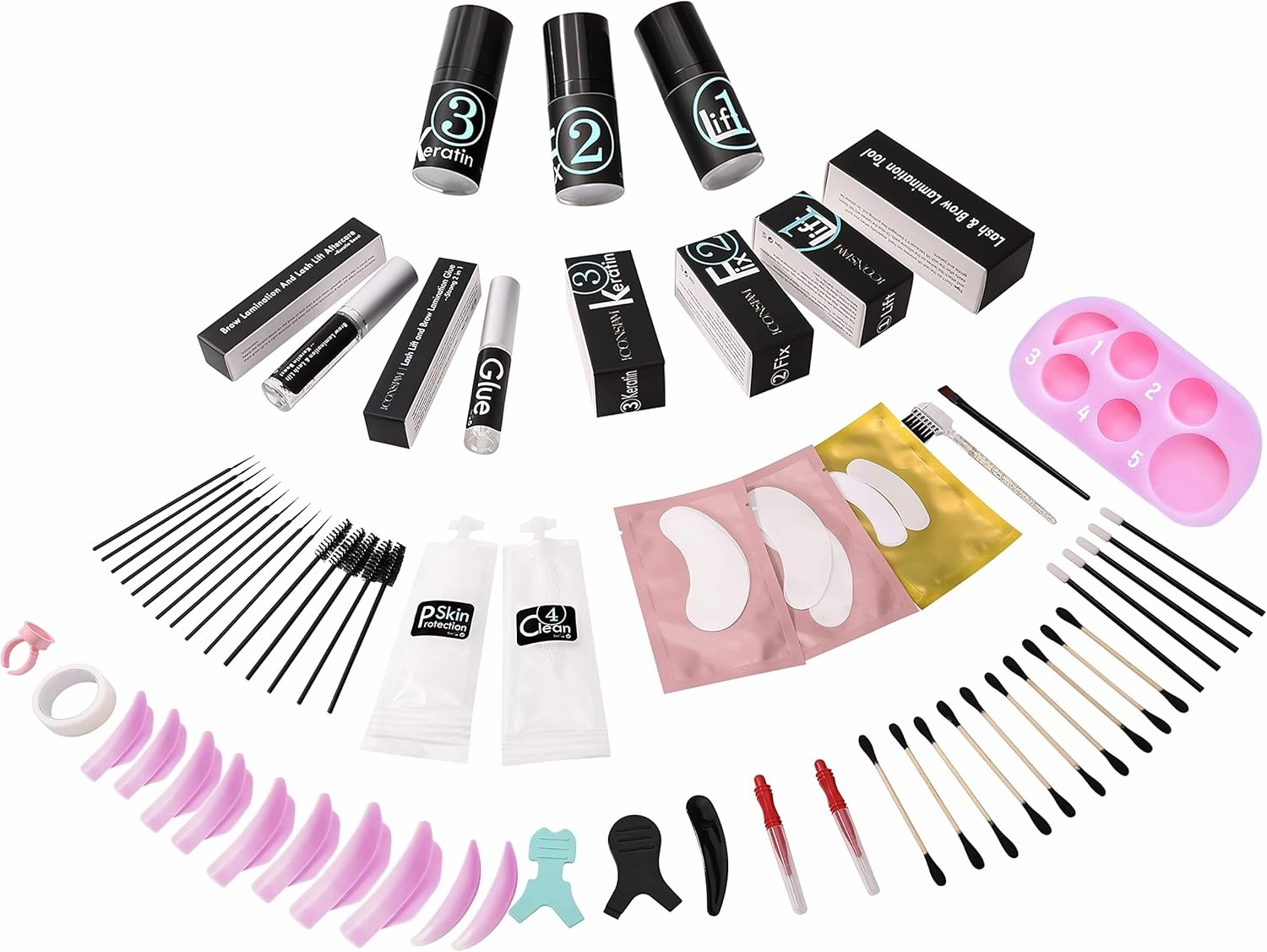 Lash Lift Brow Lamination Kit 7 Minutes Perm Lash Rapid Eyelash Perming Kit with Silicone Shield & Tool Durable Lash Lifts Curling Lash 6 Week Full Eyebrow Lamination Set DIY at Home Easily