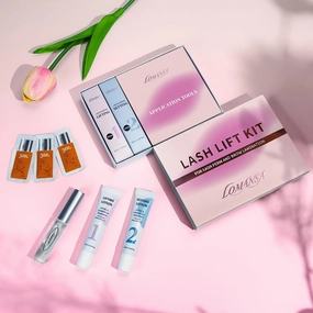 Lash Lift Eyelash Perm Kit 2 Step Lotion with Natural Lifting Curling Salon Quality Eyelash Lift Set at Home (with Lash Lift Adhesive)