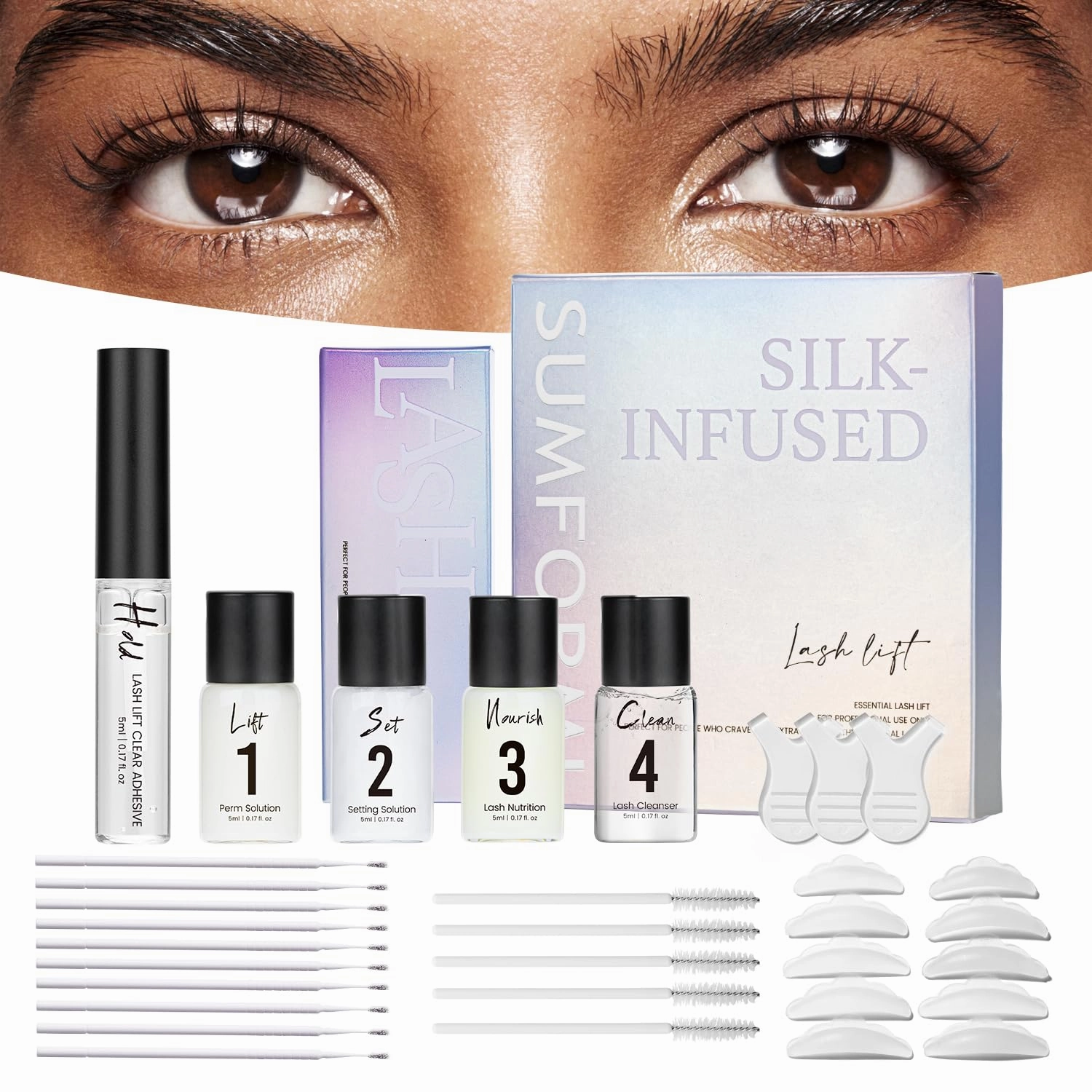 Lash Lift Kit Eyelash Perm Kit Eyelash Lift Kit Easy for Beginner and Professional Lash Perm Kit Achieve Salon-Quality Lashes Lift with Effective Result 5 * 5 ml