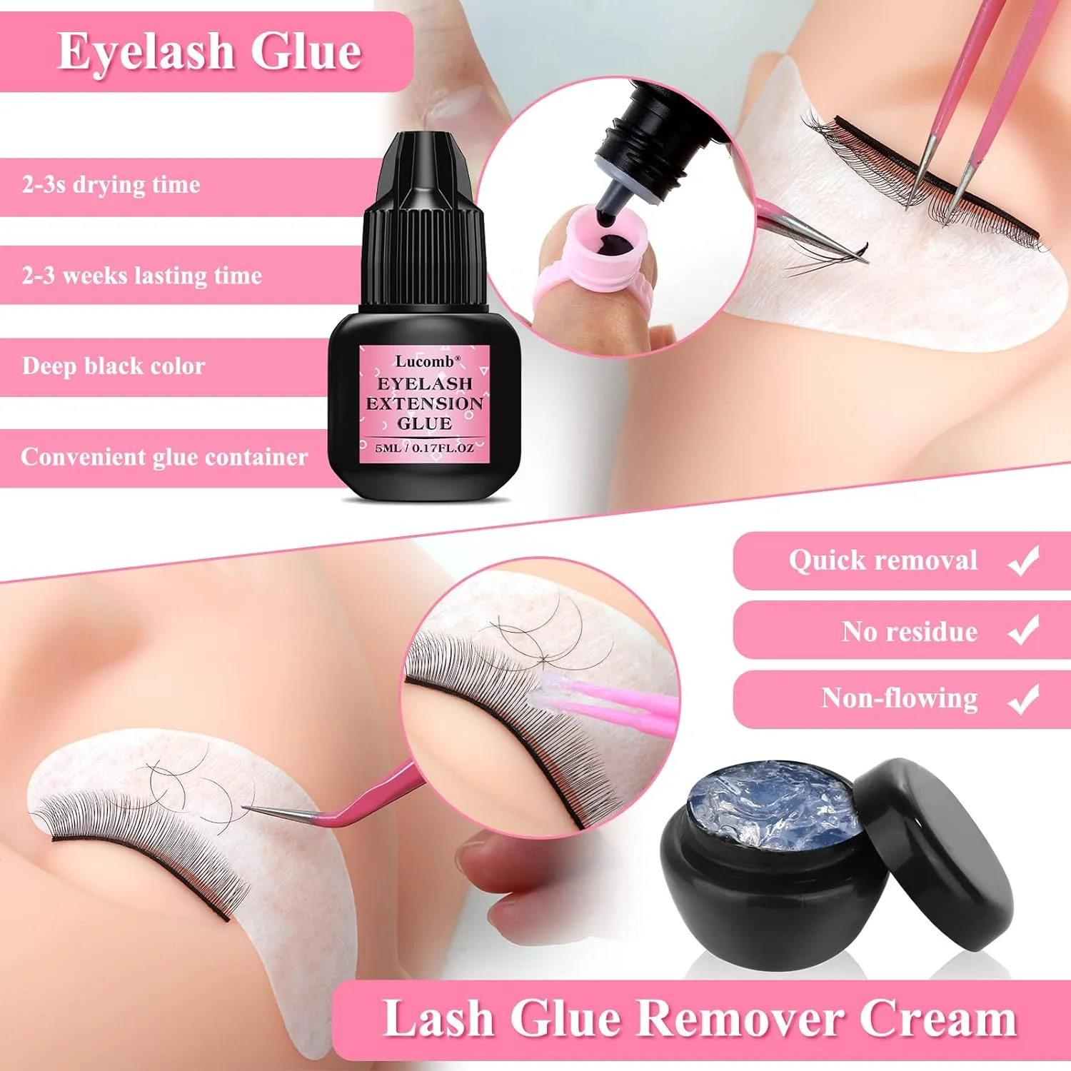 Lashes Kit for Beginner, Eyelash Extension Kit with Eye Lash Mannequin Head, Individual Lash Glue, Eyelash Remover, Fan, Extension Supplies Tools for Practice Training