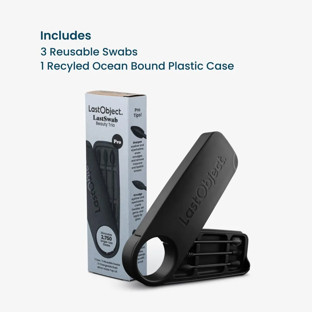 LastSwab® Reusable Cotton Swabs for Gentle & Eco-Friendly Beauty Routines - The Sustainable Alternative to Single-Use Q Tips - Zero Waste & Easy to Clean - Comes with a Travel Case Holder with Mirror