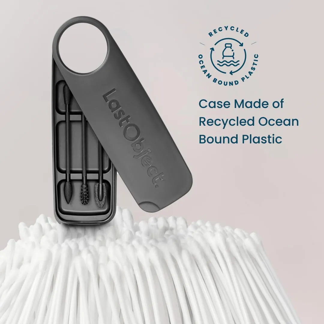 LastSwab® Reusable Cotton Swabs for Gentle & Eco-Friendly Beauty Routines - The Sustainable Alternative to Single-Use Q Tips - Zero Waste & Easy to Clean - Comes with a Travel Case Holder with Mirror