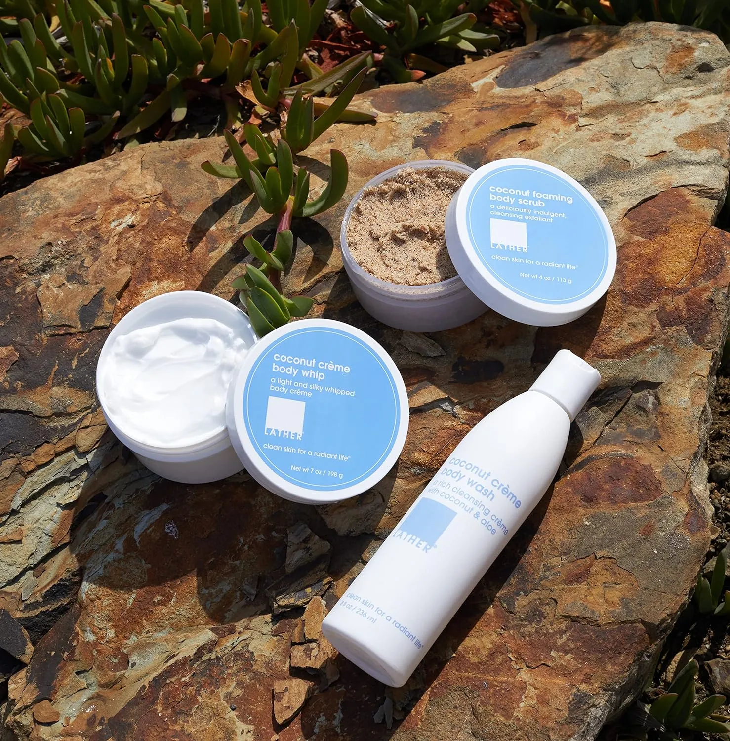 LATHER Body Whip - Coconut Cream Whipped Body Butter - Rich Daily Body Cream for Deep Hydration - Nourishing & Non-Greasy for Long Lasting Moisture - Essential Oil Blend - 7 Oz