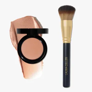 LAURA GELLER NEW YORK The Wonder Balm Starter Kit - The Wonder Balm & Brush - Nice-n-Natural - Hydrating Weightless Beauty Balm for Face & Lips