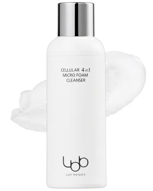 LBB 4-in-1 Micro Foam Cleanser - pH 5.5 Face Cleansing Milk to Bubble Foam - Gentle, Hypoallergenic Deep Cleansing with Moisturizing Finish - Anti Aging Tangerine Cellular Water, 3.38 fl.oz.