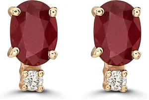 Le Vian 1/20 Carat Diamond Oval Stud Earrings for Women | 14k Gold Studs for Her with Oval Gemstone in Classic Prong Setting I Delicate Earrings Push Back
