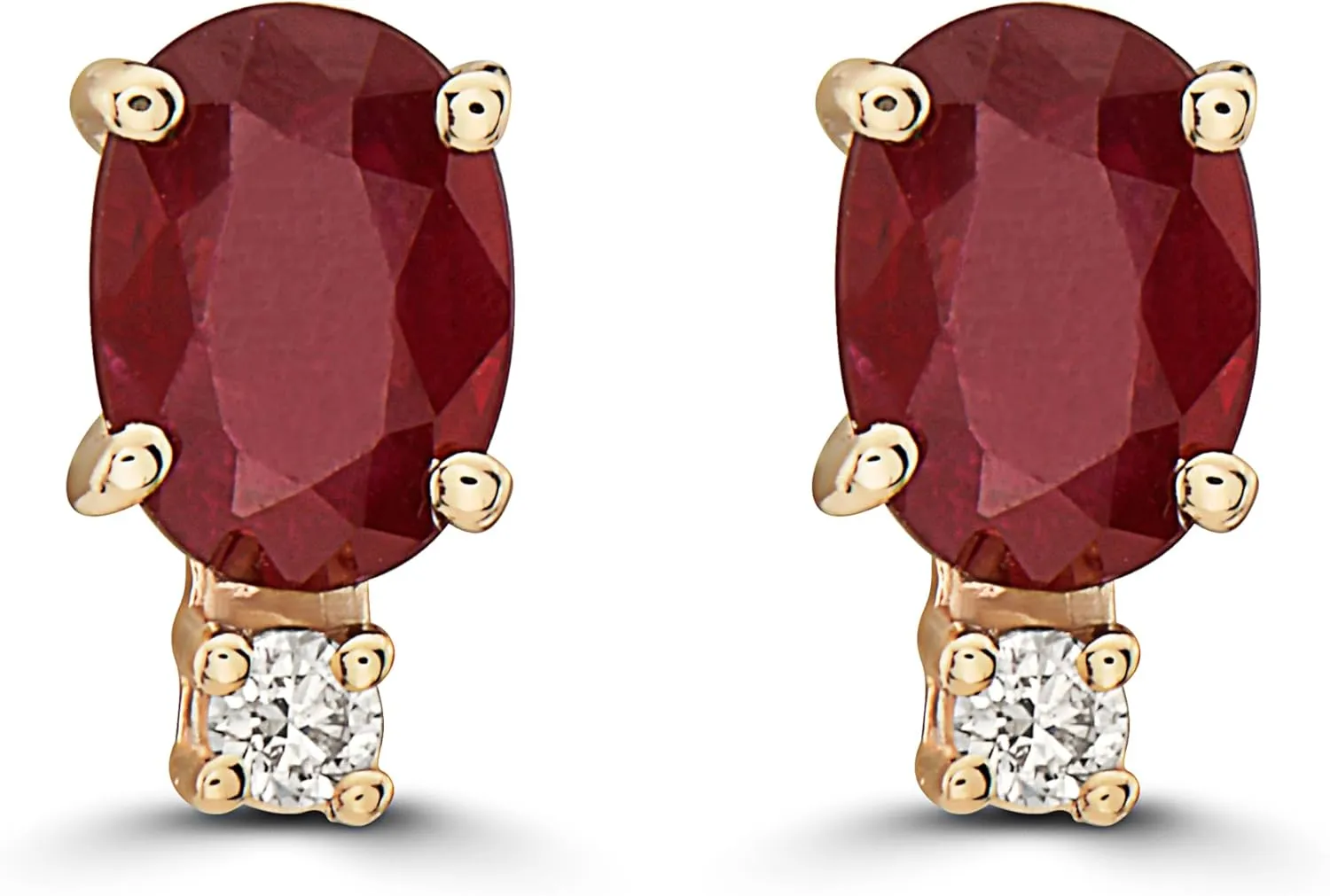 Le Vian 1/20 Carat Diamond Oval Stud Earrings for Women | 14k Gold Studs for Her with Oval Gemstone in Classic Prong Setting I Delicate Earrings Push Back