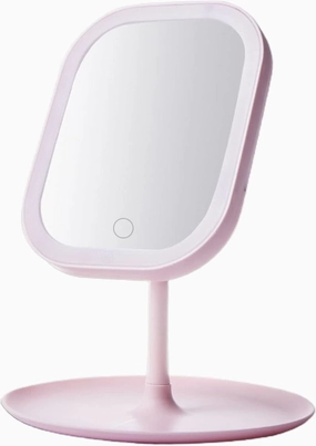 LED Makeup Mirror Stepless Dimming USB Rechargeable,3 Color Modes, 90° Rotating Freestanding Mirror for Makeup,Touch Screen,Mirror for Makeup, Shaving,Square