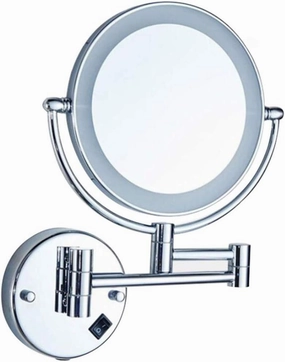 LED Makeup Vanity Mirror,3X Magnification Bathroom Mirror Two-Sided Wall Mounted Beauty Mirror 360° Swivel Extendable Cosmetic Mirror,Silver (Silver H
