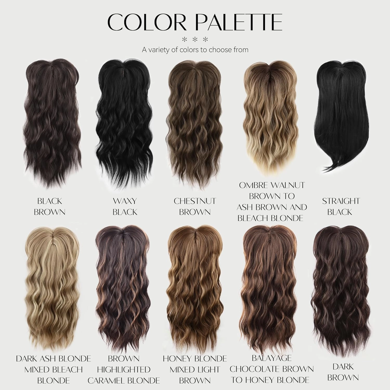 LEEONS Hair Toppers for women for Thinning Hair Synthetic Middle Part Hair Topper Long Wavy Clip in Wiglets with Fringe Bangs Brown Highlighted Caramel Blonde