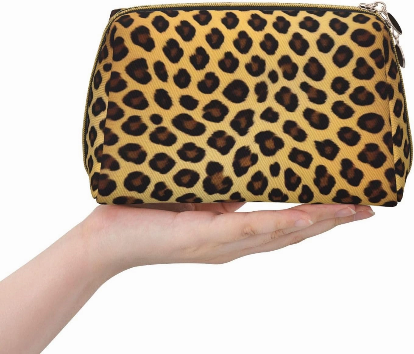 Leopard Pattern Toiletry Pouch, Travel-Friendly Makeup Organizer For Makeup Brushes, Lipsticks