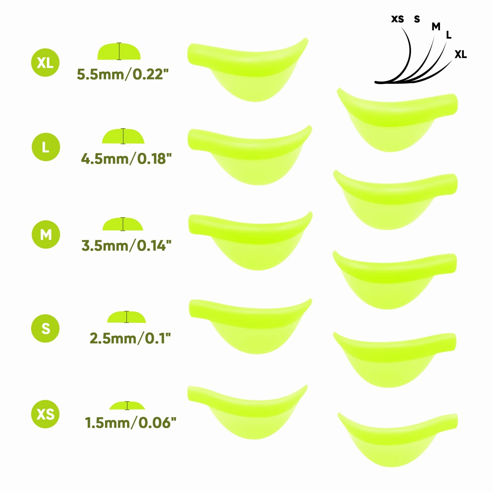 Libeauty Eyelash Lift Shield Lash Perm Pads 10 Pcs Reusable Eyelash Perming Curler Lower Eyelash Pads Lifting Rods