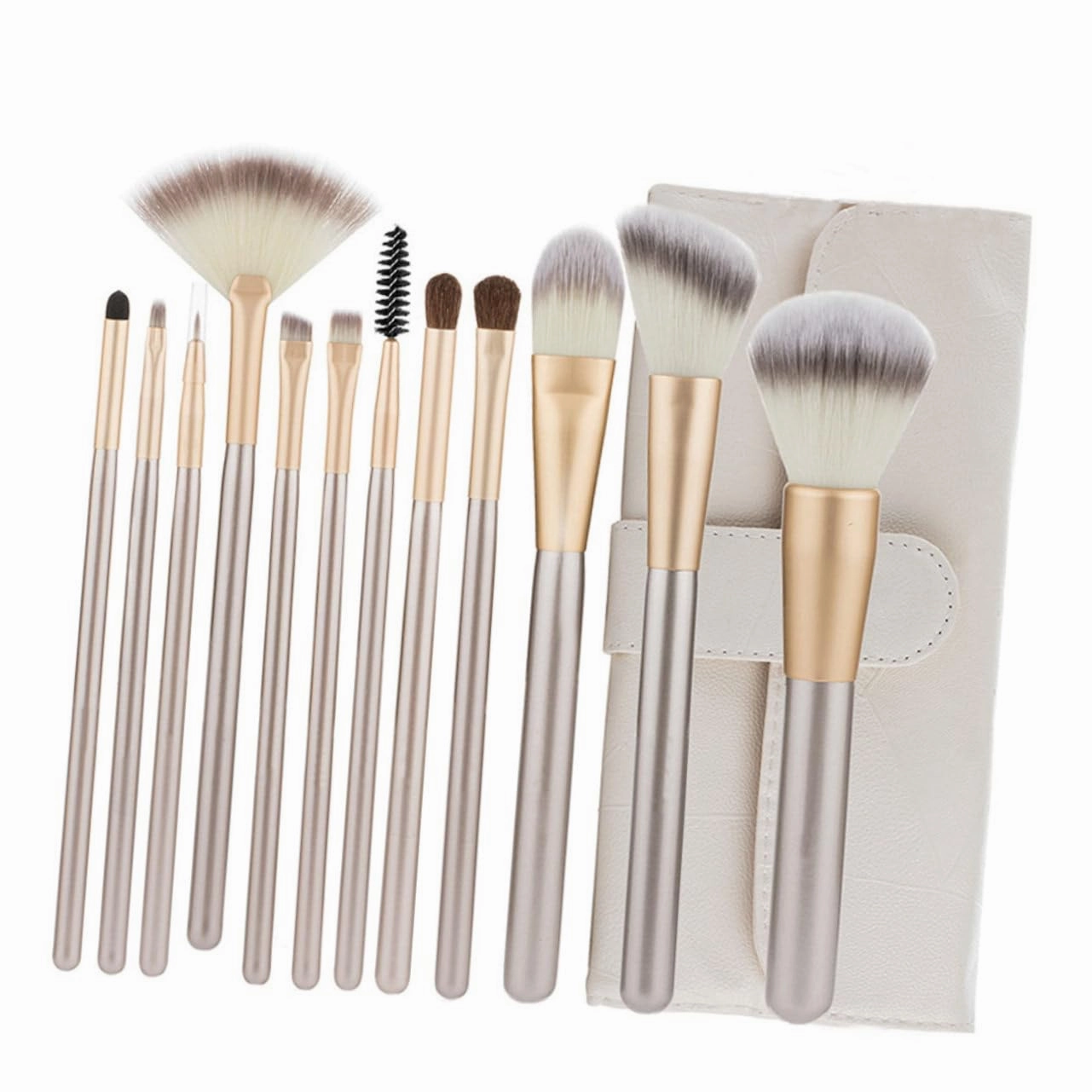 LIFKOME Professional Makeup Brush Set Case 12pc Eyebrow Brush for Brow Shaping