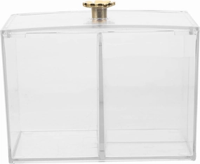 LIFKOME Vanity Organizer for Cotton Pads Swabs Compartment Makeup Storage Box Sturdy Pet Material for Bathroom Dressing Table Organization
