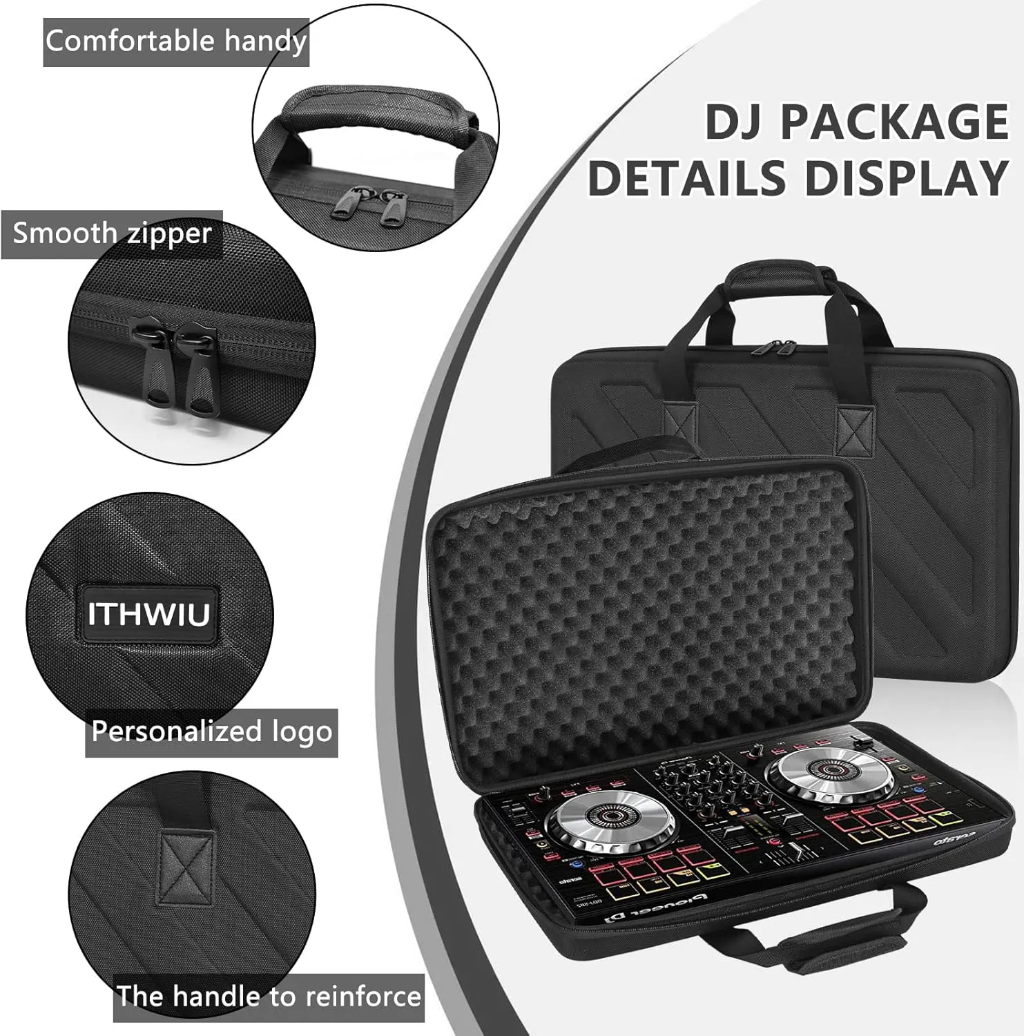 Lightweight Molded Hard Storage Case Fits for DDJ-FLX4 / DDJ-400 / DDJ-SB3 SB2 or DDJ-RB 2-Channel Controller