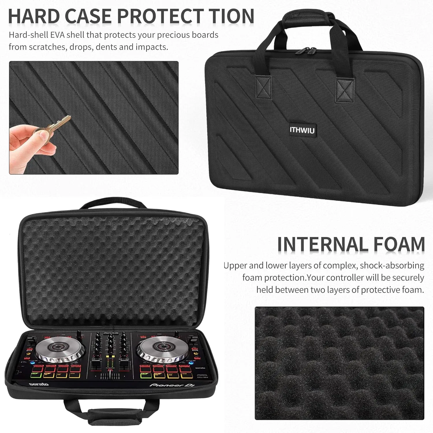 Lightweight Molded Hard Storage Case Fits for DDJ-FLX4 / DDJ-400 / DDJ-SB3 SB2 or DDJ-RB 2-Channel Controller