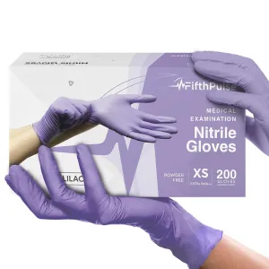 Lilac Nitrile Disposable Gloves - 200 Count - 3 Mil Nitrile Gloves X Small - Powder and Latex Free Rubber Gloves - Surgical Medical Exam Gloves - Food Safe Cooking Gloves