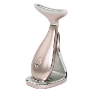 Lily Neck Face Massager, Skin Rejuvenation Beauty Massager, 3-in-1 at-Home Facial Spa Tool, Lifting, Toning and Tightening for a Radiant Appearance (Rose Gold)