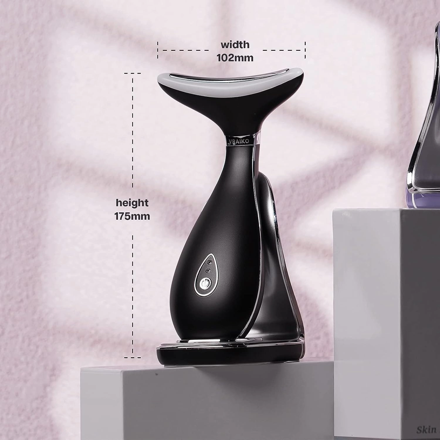 Lily Neck Face Massager, Skin Rejuvenation Beauty Massager, 3-in-1 at-Home Facial Spa Tool, Lifting, Toning and Tightening for a Radiant Appearance (Space Black)