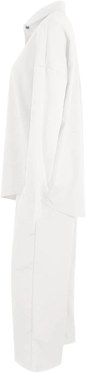 Linen Sets for Women 2 Piece Casual Tracksuit Short Sleeve Tops and Wide Leg Long Pants Matching Lounge Wear