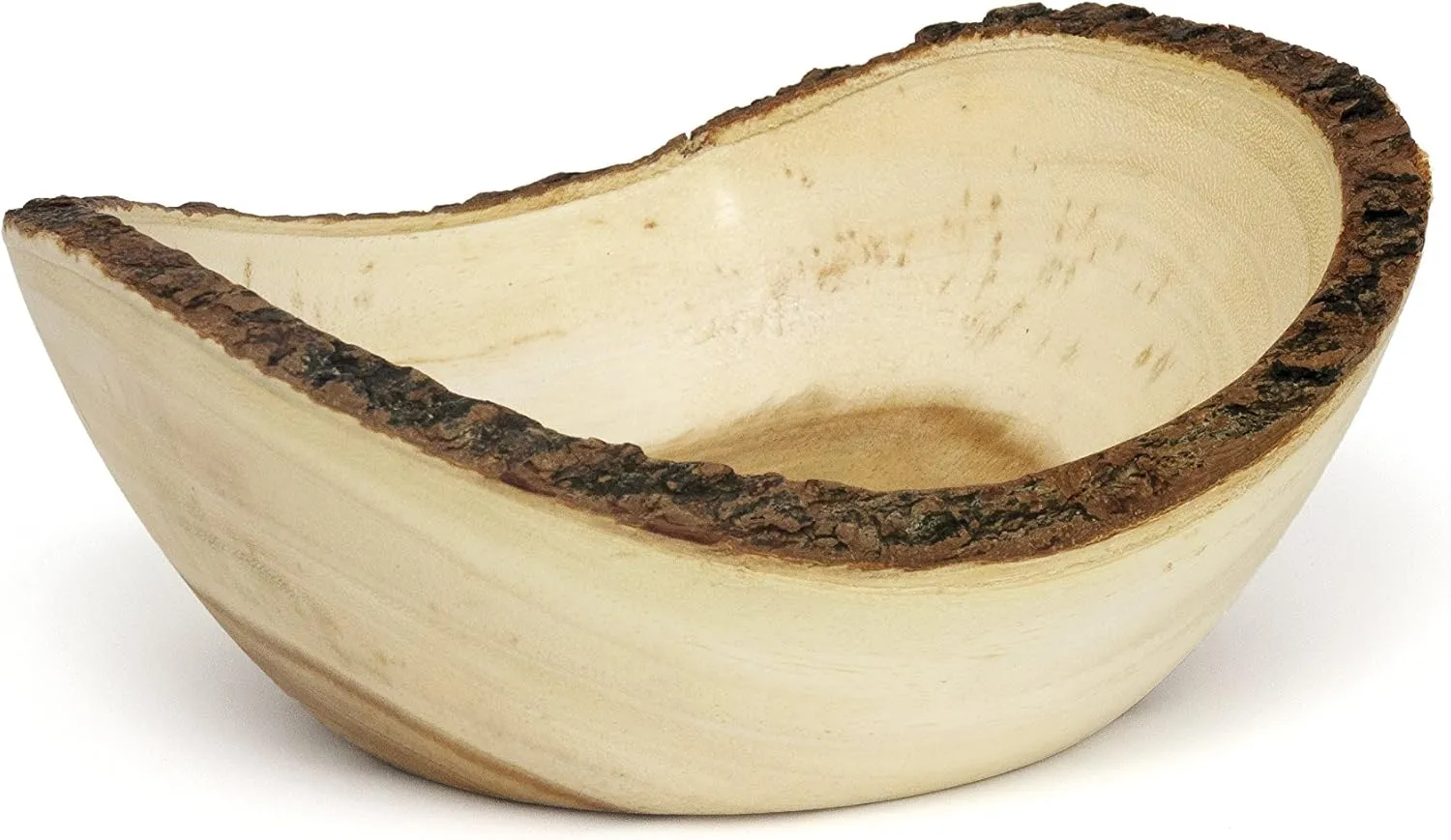 Lipper International Acacia Tree Bark Oval Bowl, 9.5" Diameter x 4" Height, Single Bowl