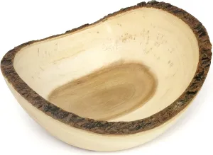 Lipper International Acacia Tree Bark Oval Bowl, 9.5" Diameter x 4" Height, Single Bowl
