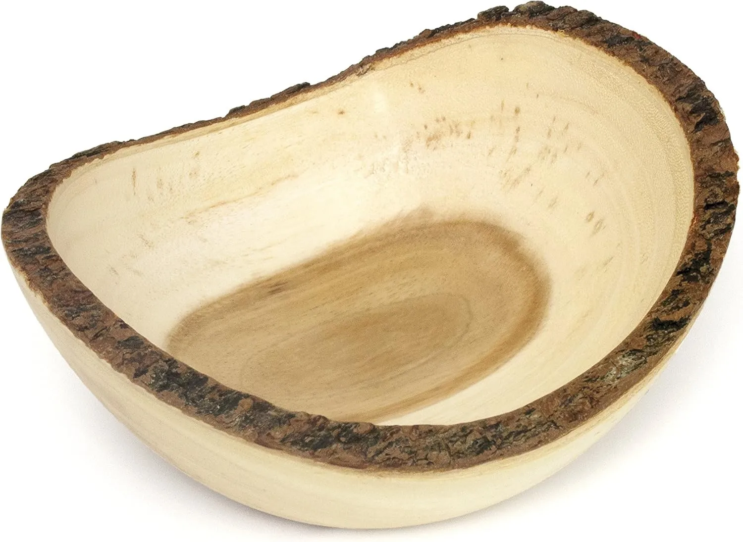 Lipper International Acacia Tree Bark Oval Bowl, 9.5" Diameter x 4" Height, Single Bowl